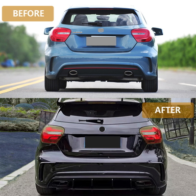 Morden Luxury A45 Carbon Fiber achterlip bodykit voor 13-18 A-klasse auto bumpers auto onderdelen