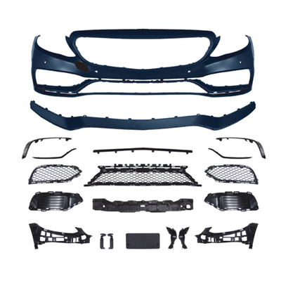 Op maat gemaakte C63 AMG-stijl voorste bumper grille voor Mercedes Benz C-Klasse W205 2015-2018