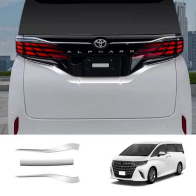 Toyota Alphard Vellfire 40 2024 Zilveren/Zwarte Accessoires Achterplaat Nummer Chroom Trim