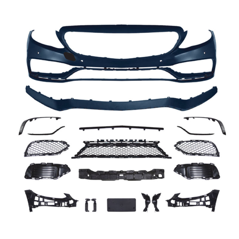 Op maat gemaakte C63 AMG-stijl voorste bumper grille voor Mercedes Benz C-Klasse W205 2015-2018