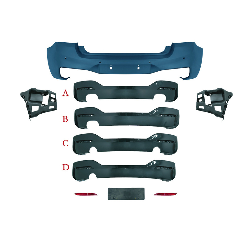 Custom logo geaccepteerde auto kit voor BMW 1 serie F20 15-18 MT stijl upgrade achterlichaam kit
